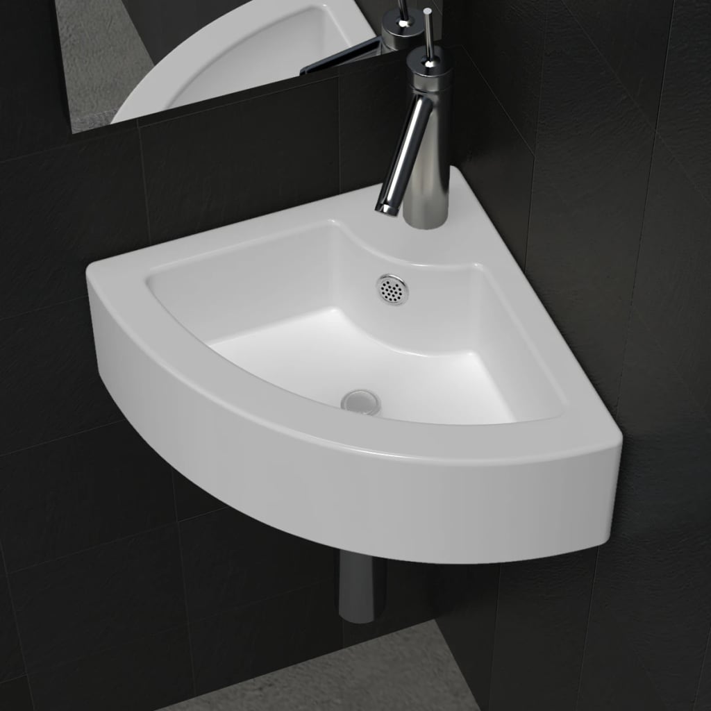 Wastafel met overloop 45x32x12,5 cm wit is nu te koop bij PeponiXL, paradijselijk wonen!