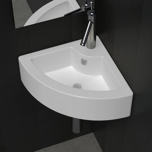 Wastafel met overloop 45x32x12,5 cm wit is nu te koop bij PeponiXL, paradijselijk wonen!