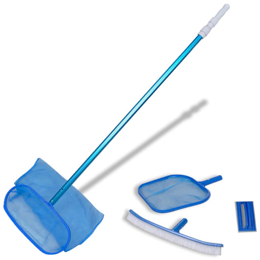 Zwembadset - 2 netten, 1 schrobber, 1 borstel + telescopische paal is nu te koop bij PeponiXL, paradijselijk wonen!