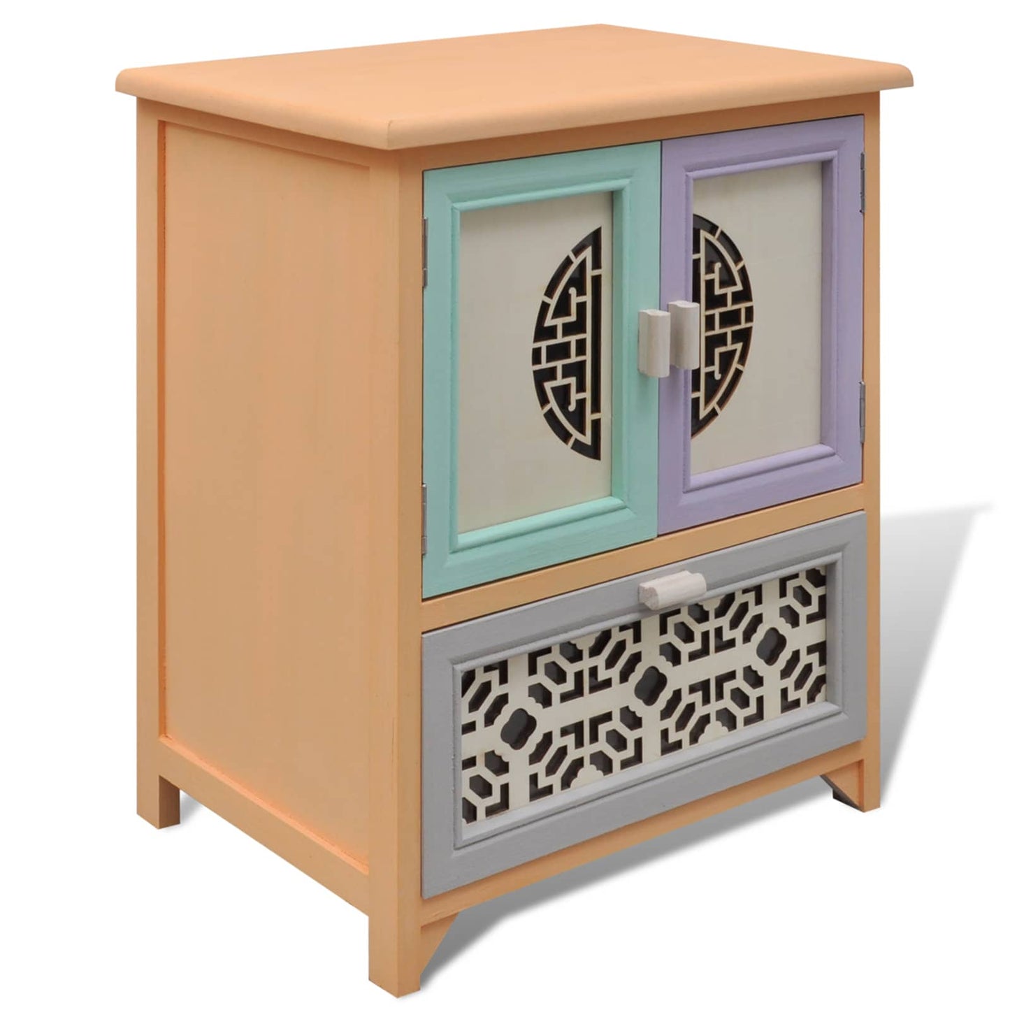 Bijzetkast Multikleur 46 x 34 x 55.5 cm Paulowniahout is nu te koop bij PeponiXL, paradijselijk wonen!
