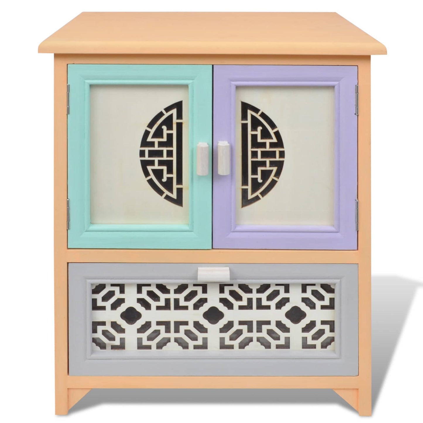 Bijzetkast Multikleur 46 x 34 x 55.5 cm Paulowniahout is nu te koop bij PeponiXL, paradijselijk wonen!