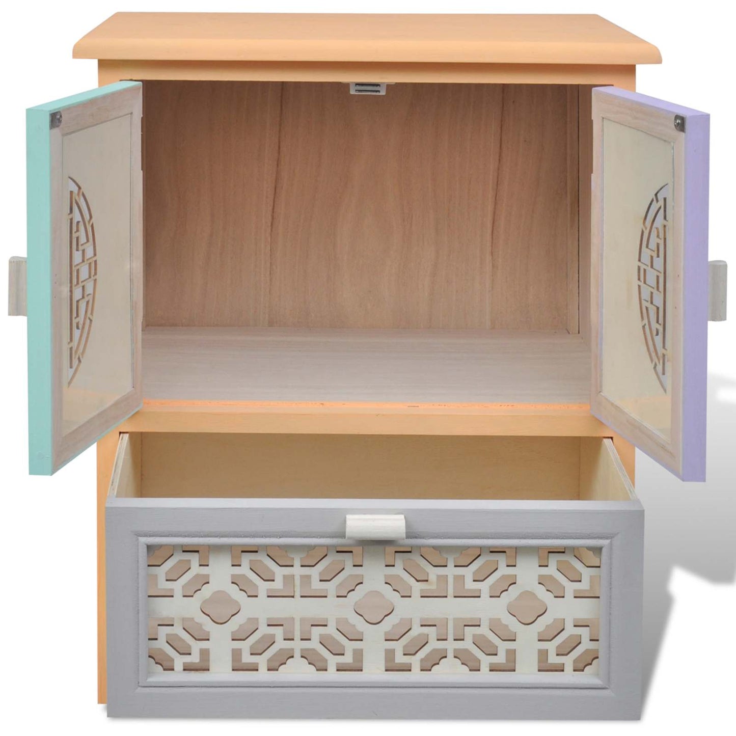 Bijzetkast Multikleur 46 x 34 x 55.5 cm Paulowniahout is nu te koop bij PeponiXL, paradijselijk wonen!
