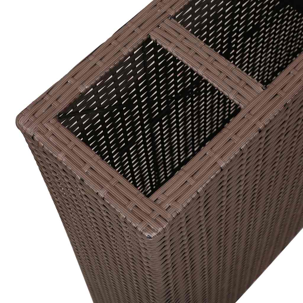 Plantenbak verhoogd met 4 potten poly rattan bruin is nu te koop bij PeponiXL, paradijselijk wonen!
