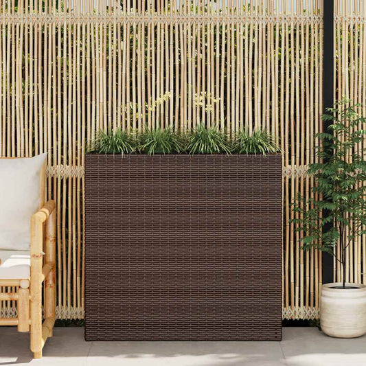 Plantenbak verhoogd met 4 potten poly rattan bruin is nu te koop bij PeponiXL, paradijselijk wonen!
