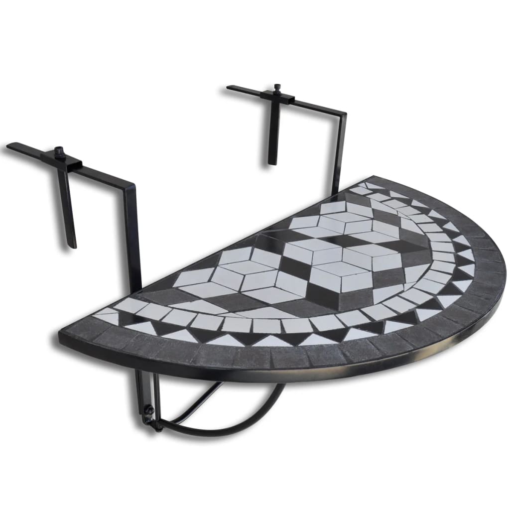 Balkontafel hangend mozaïek zwart en wit is nu te koop bij PeponiXL, paradijselijk wonen!