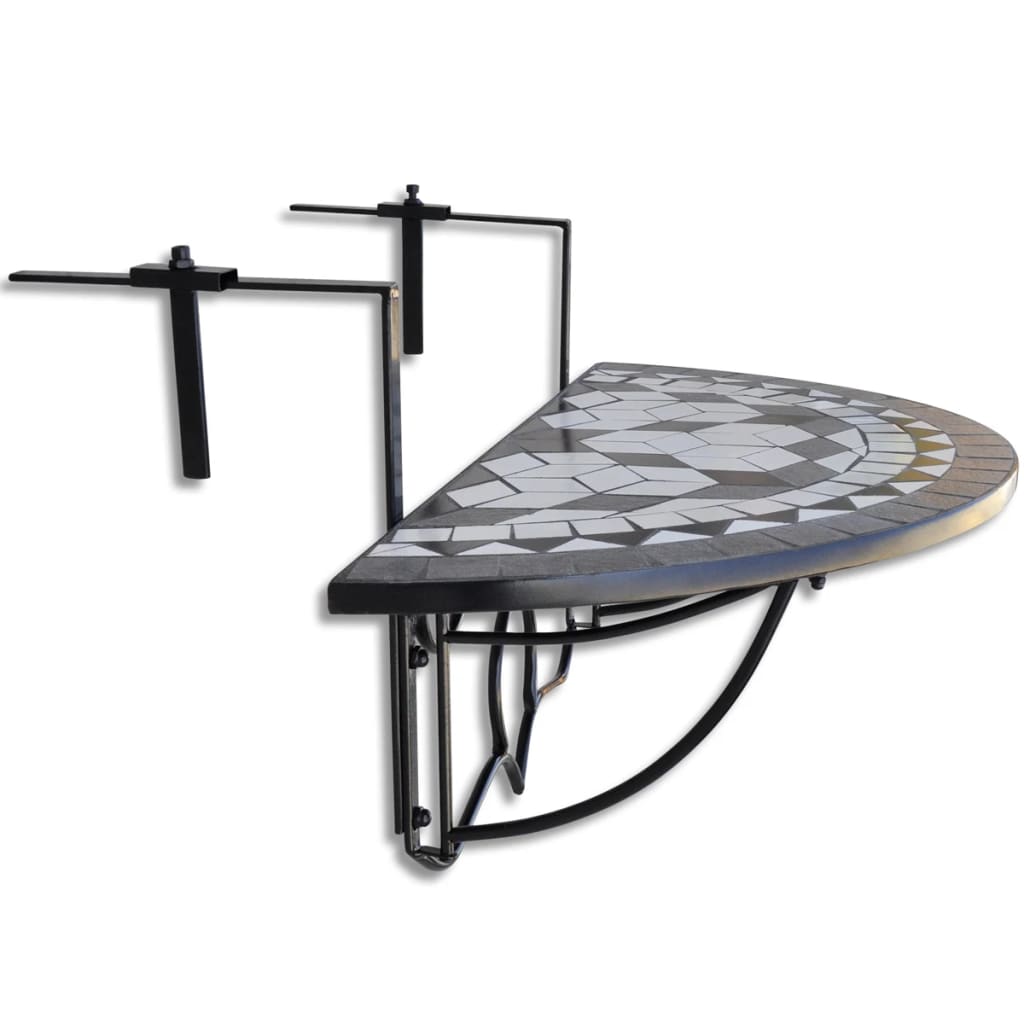 Balkontafel hangend mozaïek zwart en wit is nu te koop bij PeponiXL, paradijselijk wonen!