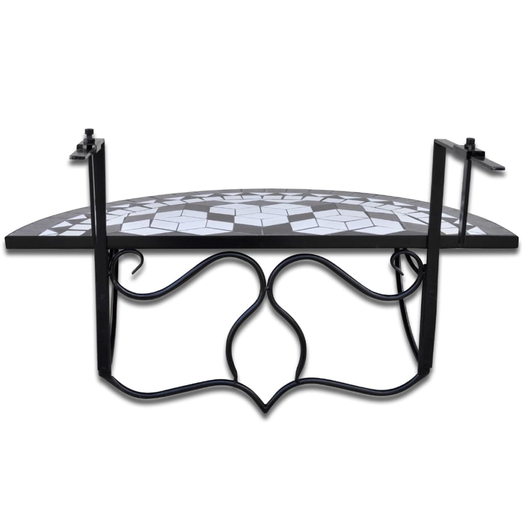 Balkontafel hangend mozaïek zwart en wit is nu te koop bij PeponiXL, paradijselijk wonen!