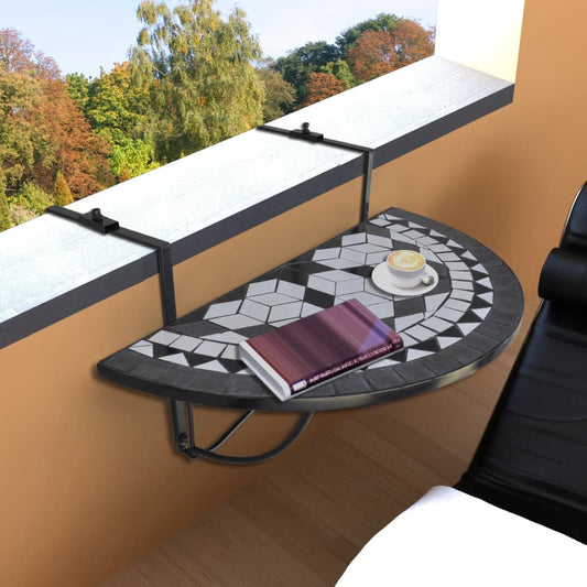 Balkontafel hangend mozaïek zwart en wit is nu te koop bij PeponiXL, paradijselijk wonen!