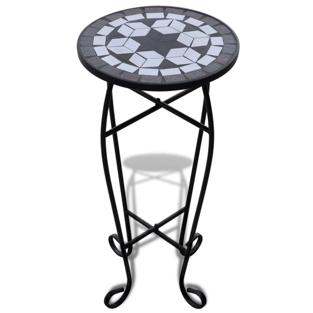Bijzeltafel mozaïek zwart en wit is nu te koop bij PeponiXL, paradijselijk wonen!