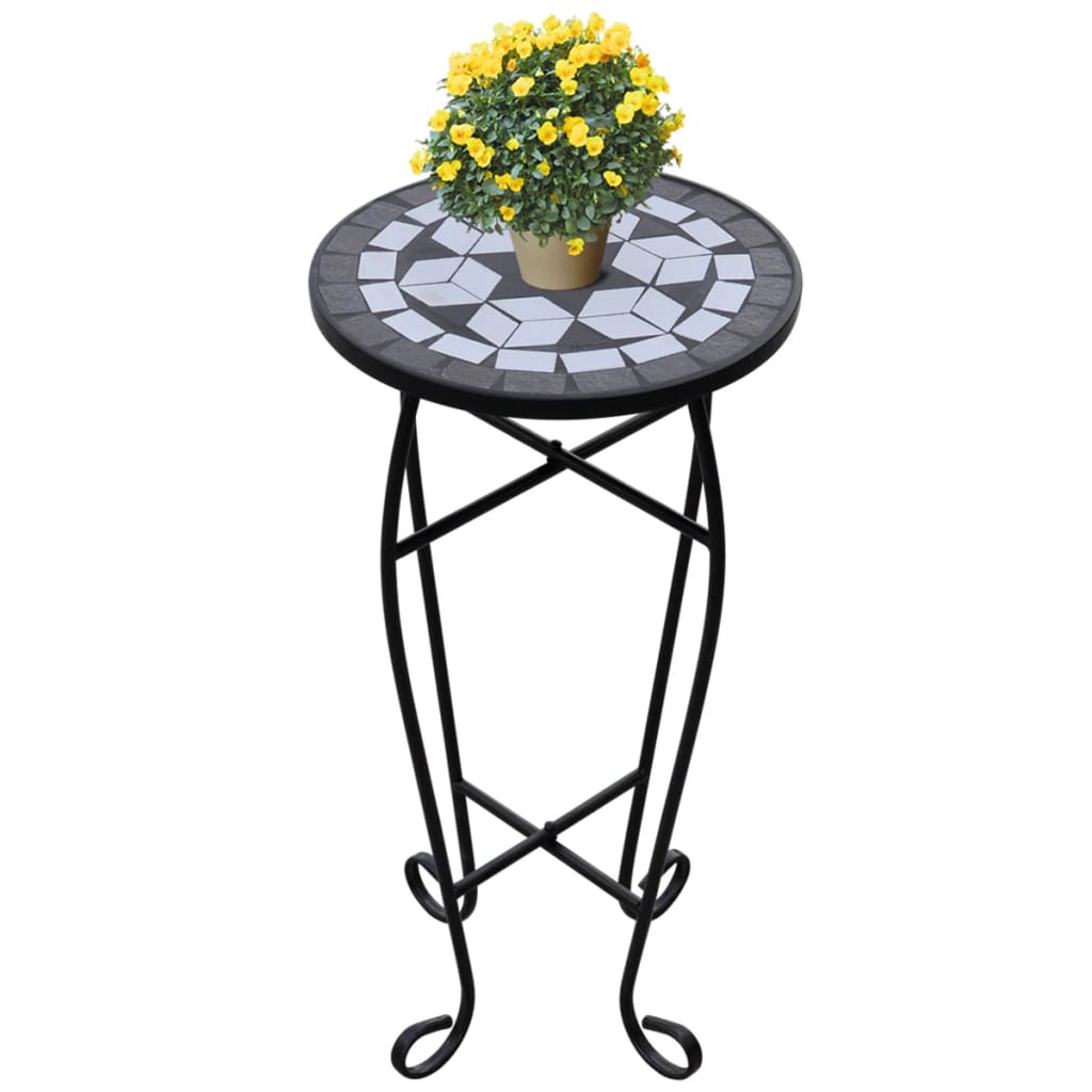 Bijzeltafel mozaïek zwart en wit is nu te koop bij PeponiXL, paradijselijk wonen!