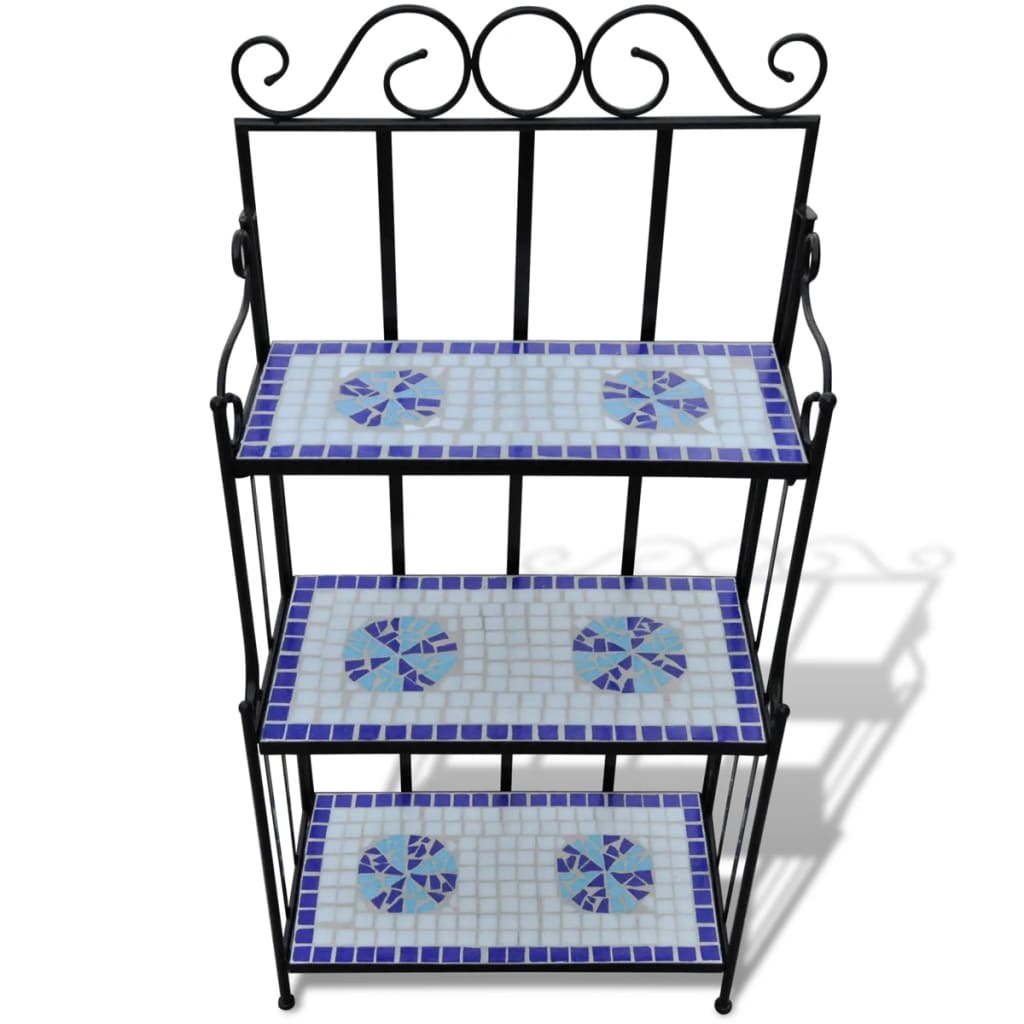 Plantenstandaard mozaïekpatroon blauw wit is nu te koop bij PeponiXL, paradijselijk wonen!