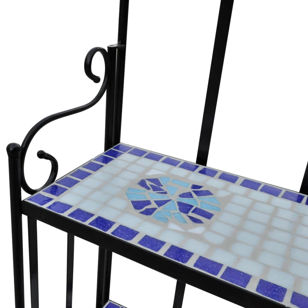 Plantenstandaard mozaïekpatroon blauw wit is nu te koop bij PeponiXL, paradijselijk wonen!