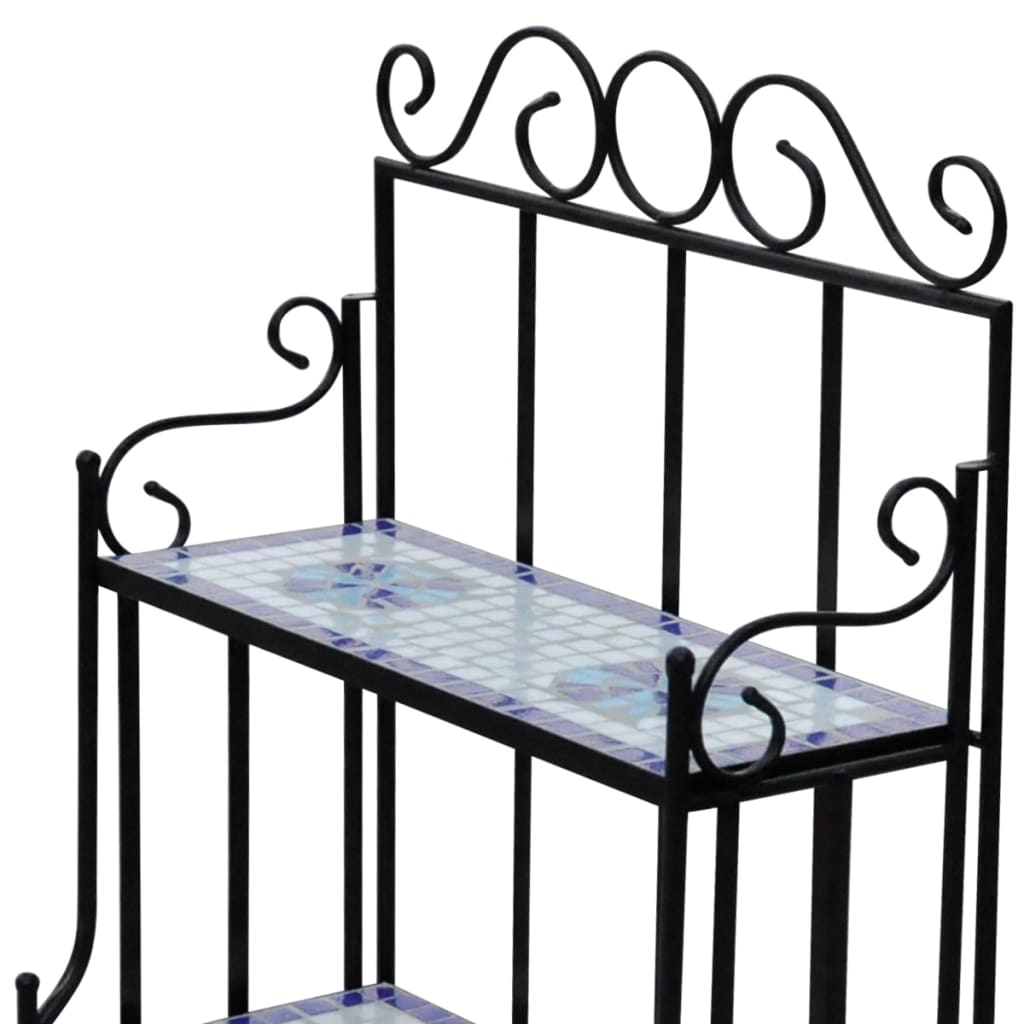 Plantenstandaard mozaïekpatroon blauw wit is nu te koop bij PeponiXL, paradijselijk wonen!