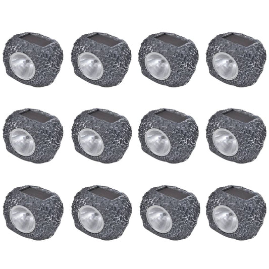 Outdoor Spotlight solar LED 12 st steenvormig is nu te koop bij PeponiXL, paradijselijk wonen!