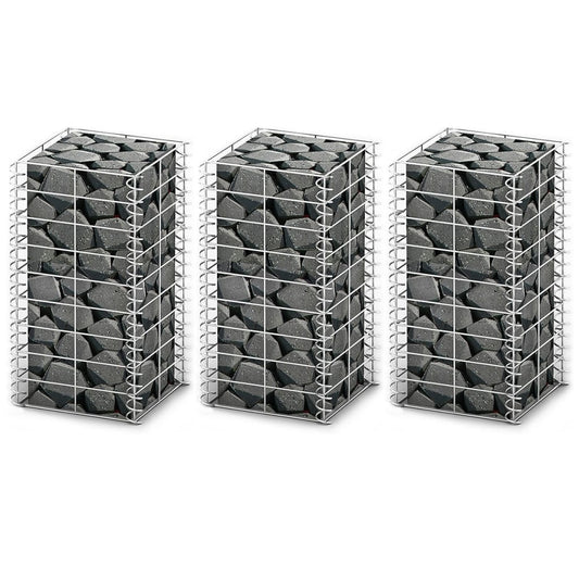 3-delige Schanskorfset 25x25x50 cm gegalvaniseerd draad is nu te koop bij PeponiXL, paradijselijk wonen!