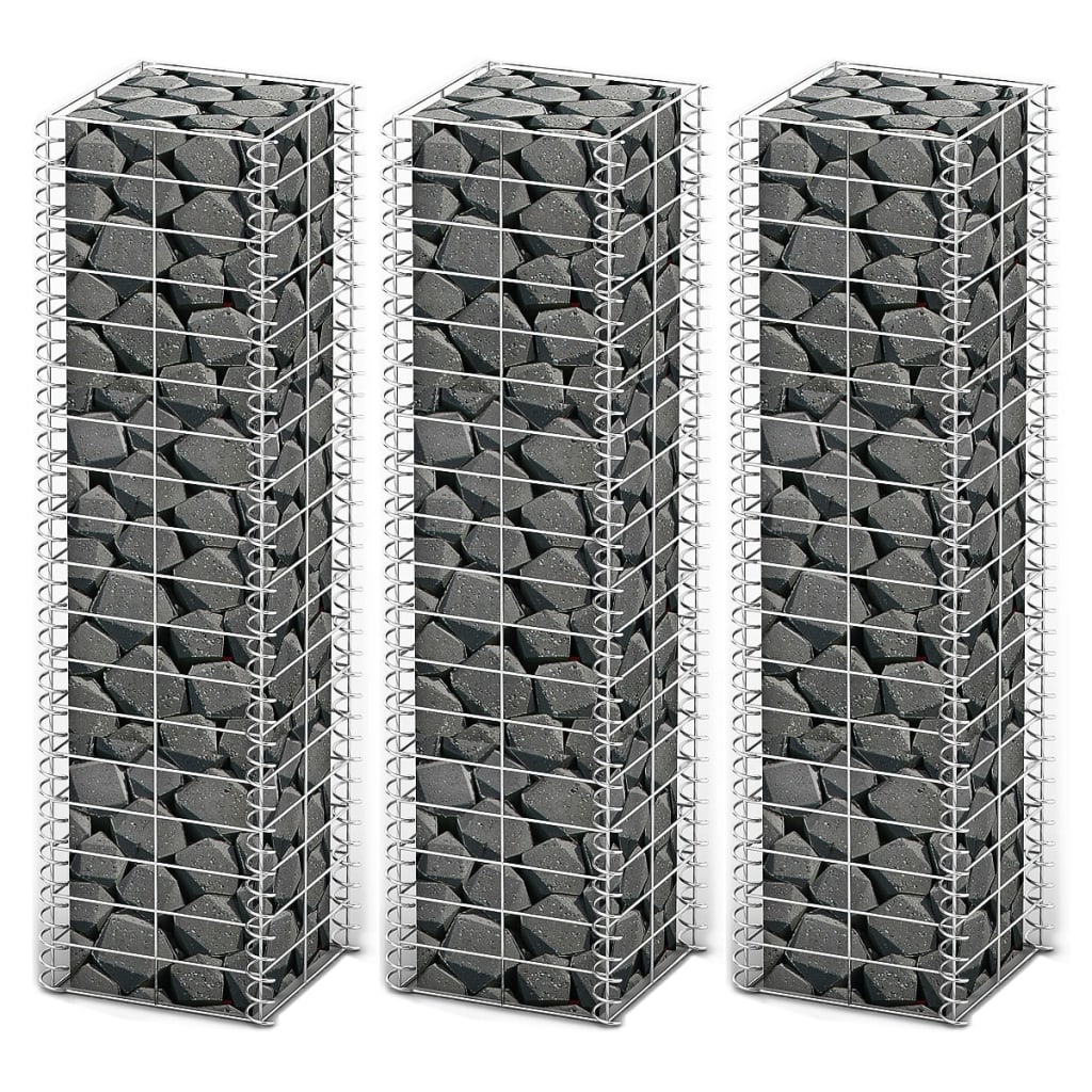 3-delige Schanskorfset 25x25x100 cm gegalvaniseerd draad is nu te koop bij PeponiXL, paradijselijk wonen!