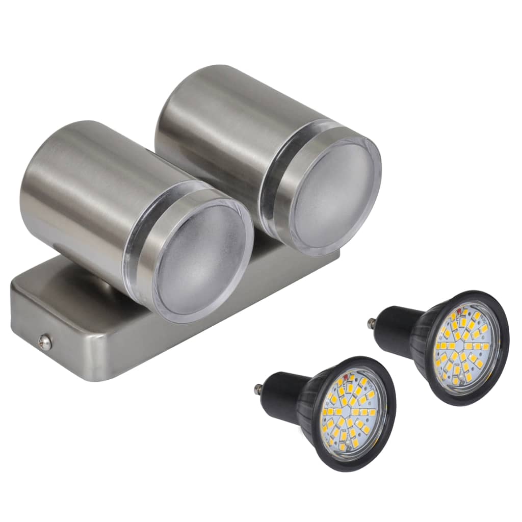Wandlamp LED neerschijnend met kegelkop roestvrij staal is nu te koop bij PeponiXL, paradijselijk wonen!
