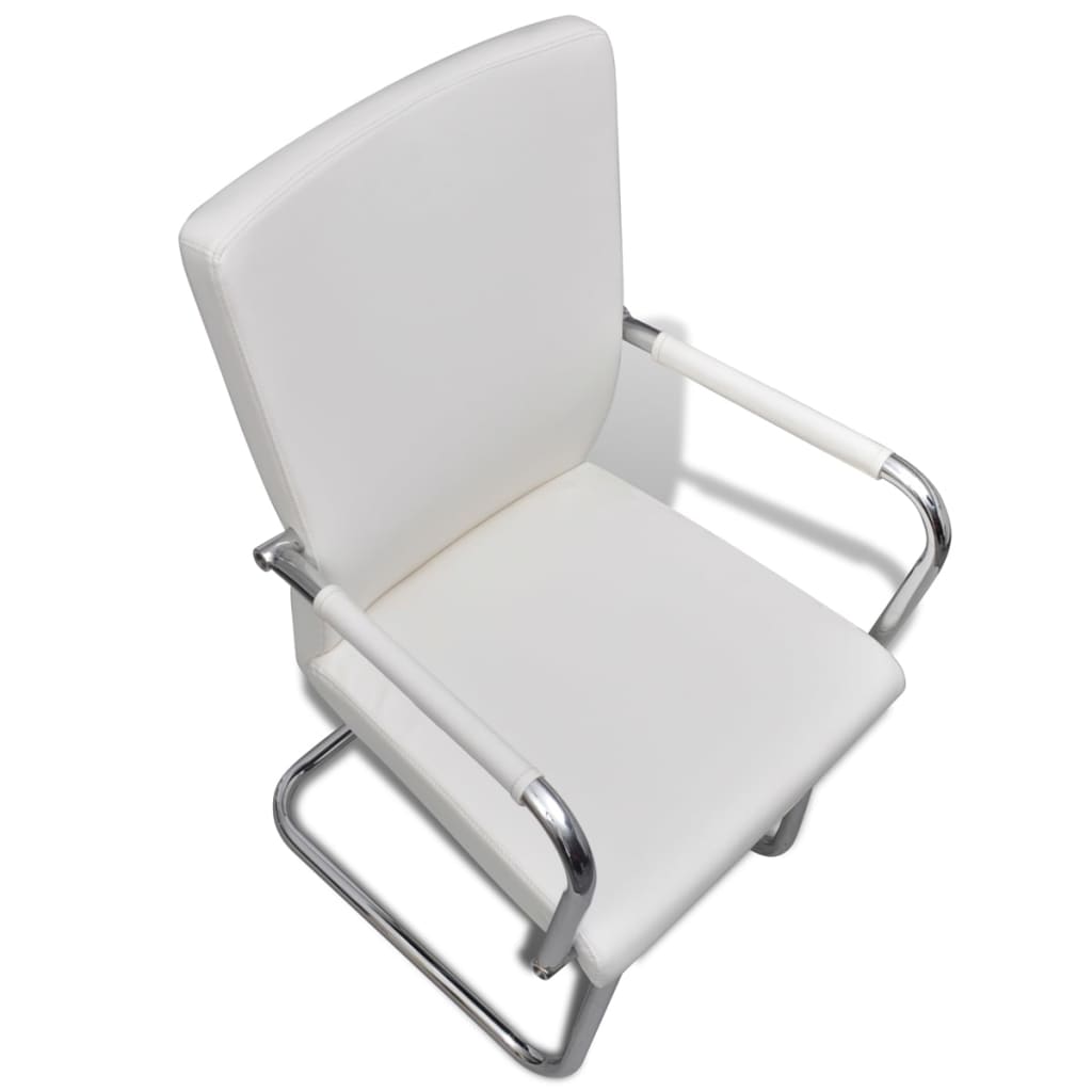 Eetkamerstoelen 4 st kunstleer wit is nu te koop bij PeponiXL, paradijselijk wonen!