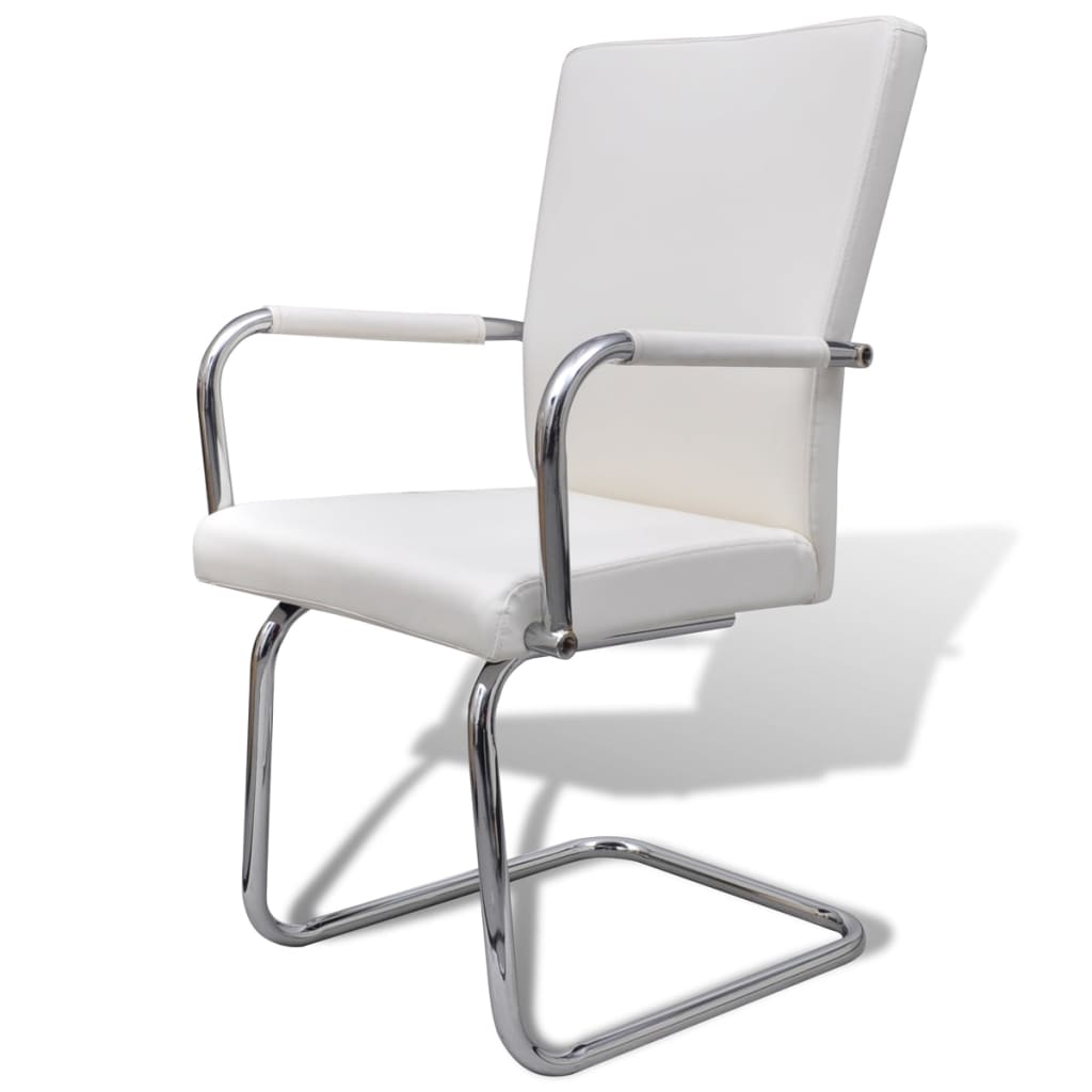 Eetkamerstoelen 6 st kunstleer wit is nu te koop bij PeponiXL, paradijselijk wonen!