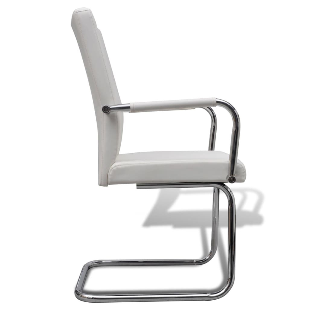 Eetkamerstoelen 6 st kunstleer wit is nu te koop bij PeponiXL, paradijselijk wonen!