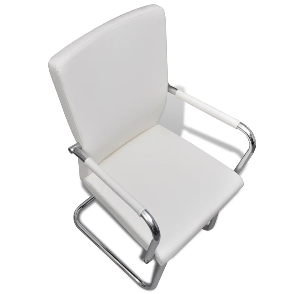 Eetkamerstoelen 6 st kunstleer wit is nu te koop bij PeponiXL, paradijselijk wonen!