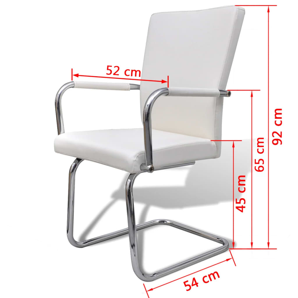 Eetkamerstoelen 6 st kunstleer wit is nu te koop bij PeponiXL, paradijselijk wonen!
