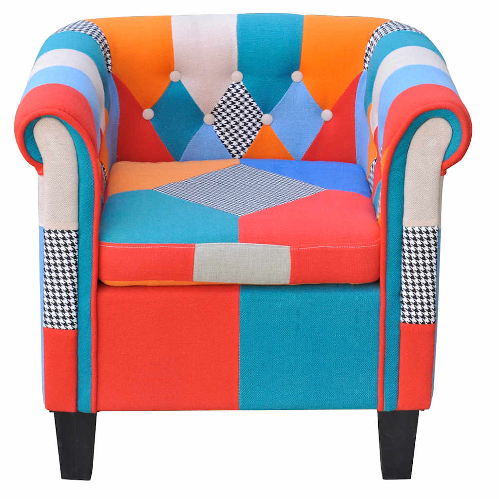 Fauteuil met patchwork stof meerkleurig is nu te koop bij PeponiXL, paradijselijk wonen!