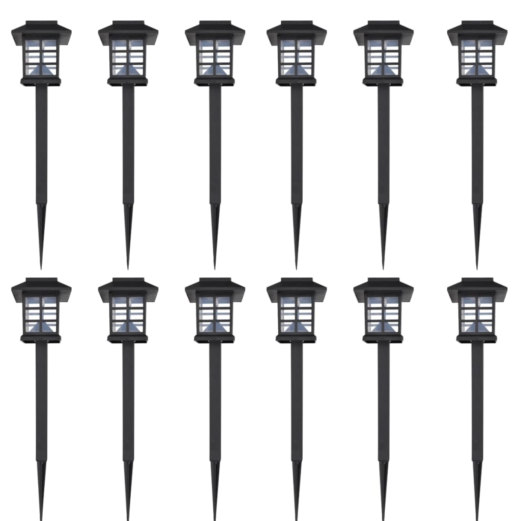 12-delige LED-tuinverlichtingsset solar met pin 8,6x8,6x38 cm is nu te koop bij PeponiXL, paradijselijk wonen!
