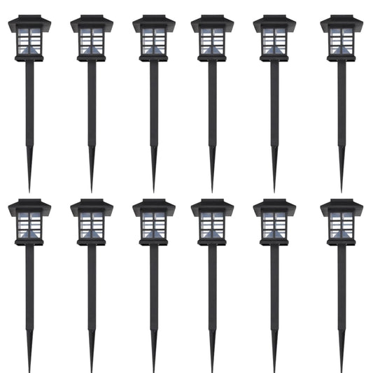 12-delige LED-tuinverlichtingsset solar met pin 8,6x8,6x38 cm is nu te koop bij PeponiXL, paradijselijk wonen!