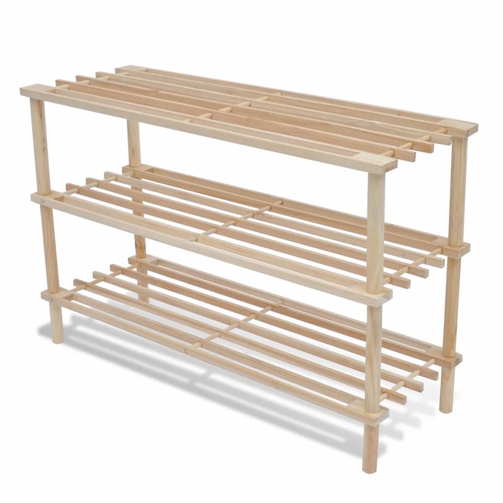 Schoenenrekken met 3 schappen 2 st massief vurenhout is nu te koop bij PeponiXL, paradijselijk wonen!
