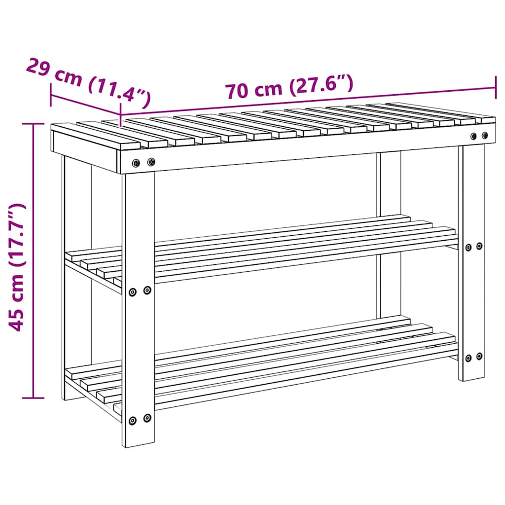 Schoenenrek met bankje 2-in-1 massief vurenhout is nu te koop bij PeponiXL, paradijselijk wonen!