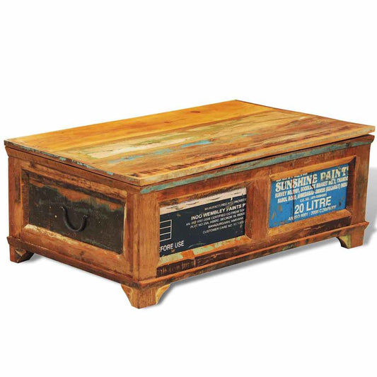 Salontafel met opbergruimte vintage stijl gerecycled hout is nu te koop bij PeponiXL, paradijselijk wonen!