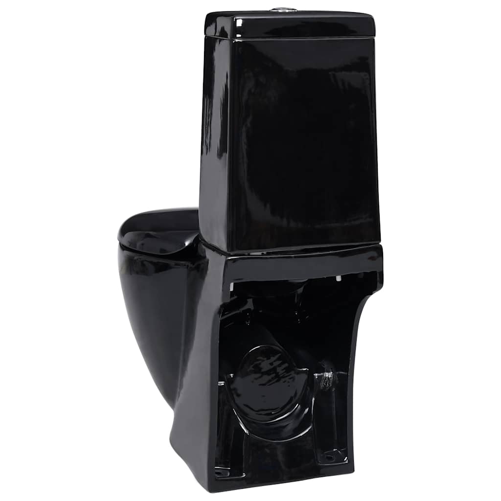 Toilet rond afvoer onder keramiek zwart is nu te koop bij PeponiXL, paradijselijk wonen!