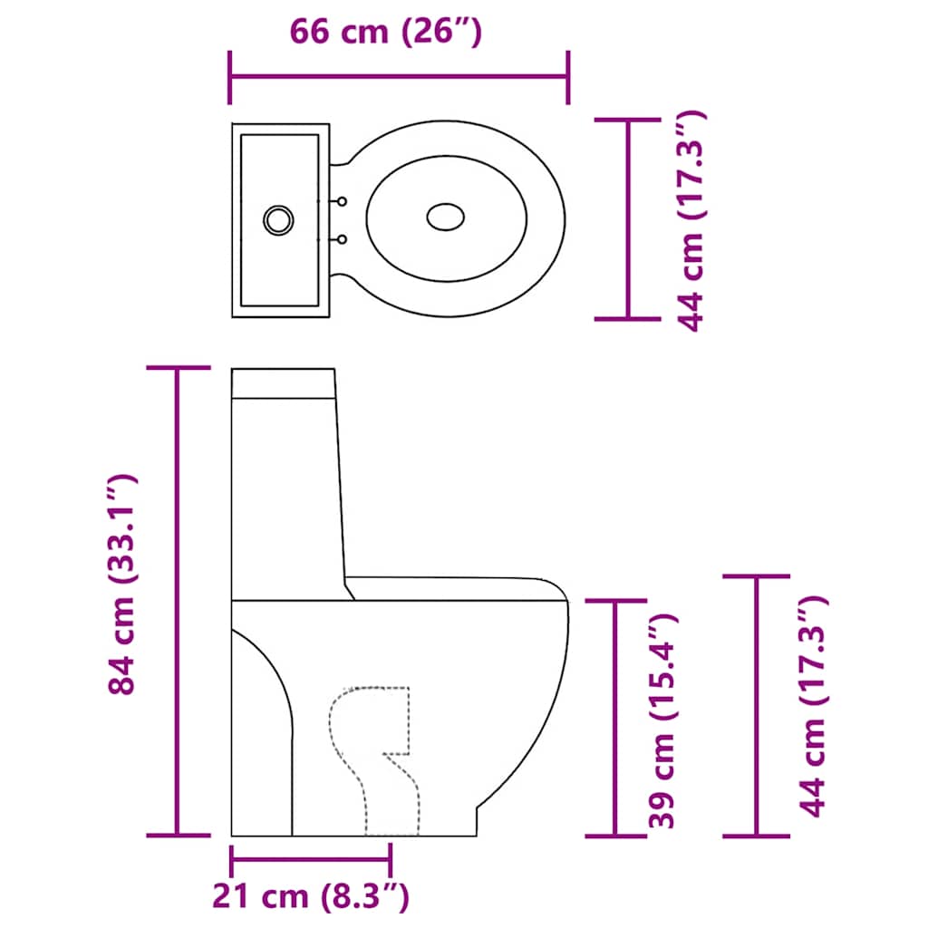 Toilet rond afvoer onder keramiek zwart is nu te koop bij PeponiXL, paradijselijk wonen!