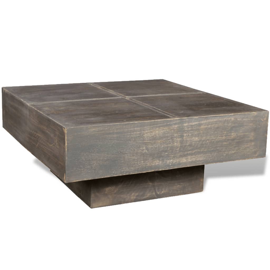 Salontafel vierkant massief mangohout donkerbruin is nu te koop bij PeponiXL, paradijselijk wonen!