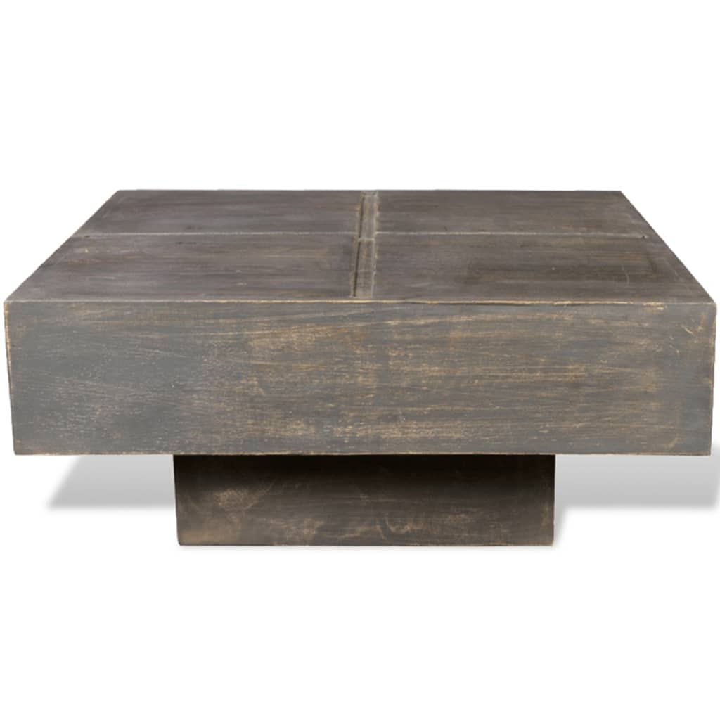 Salontafel vierkant massief mangohout donkerbruin is nu te koop bij PeponiXL, paradijselijk wonen!