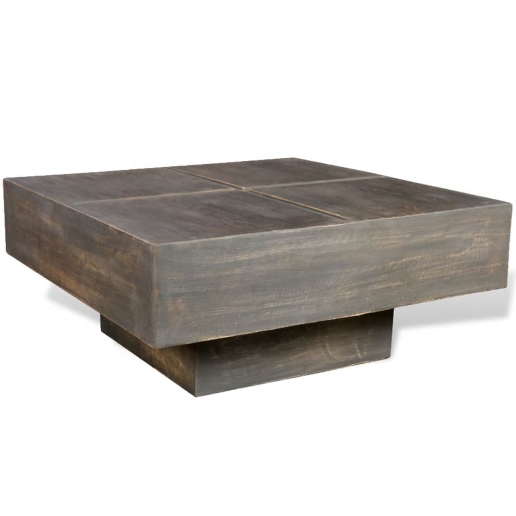 Salontafel vierkant massief mangohout donkerbruin is nu te koop bij PeponiXL, paradijselijk wonen!