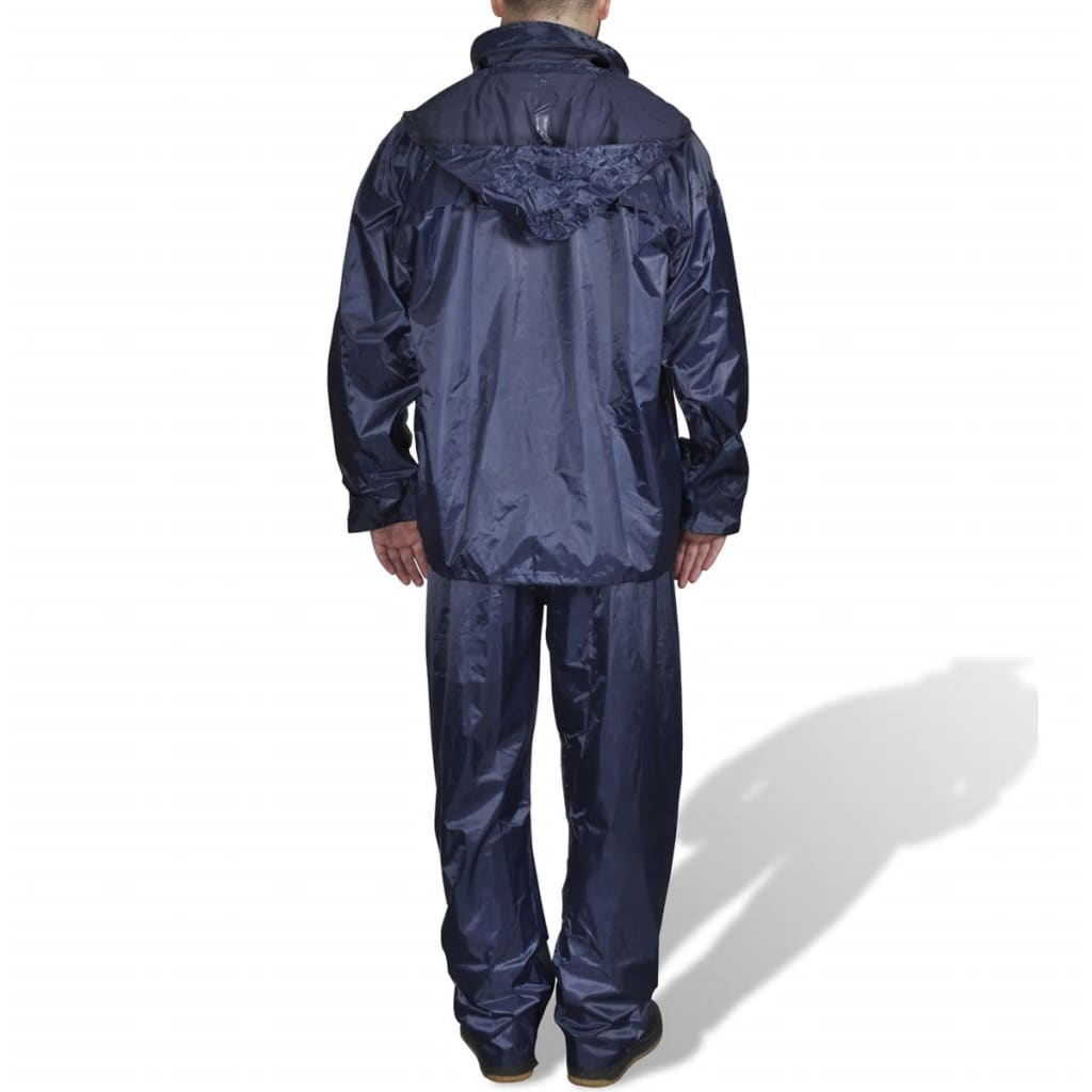 Regenpak 2-delig met capuchon (heren / marineblauw / maat L) is nu te koop bij PeponiXL, paradijselijk wonen!