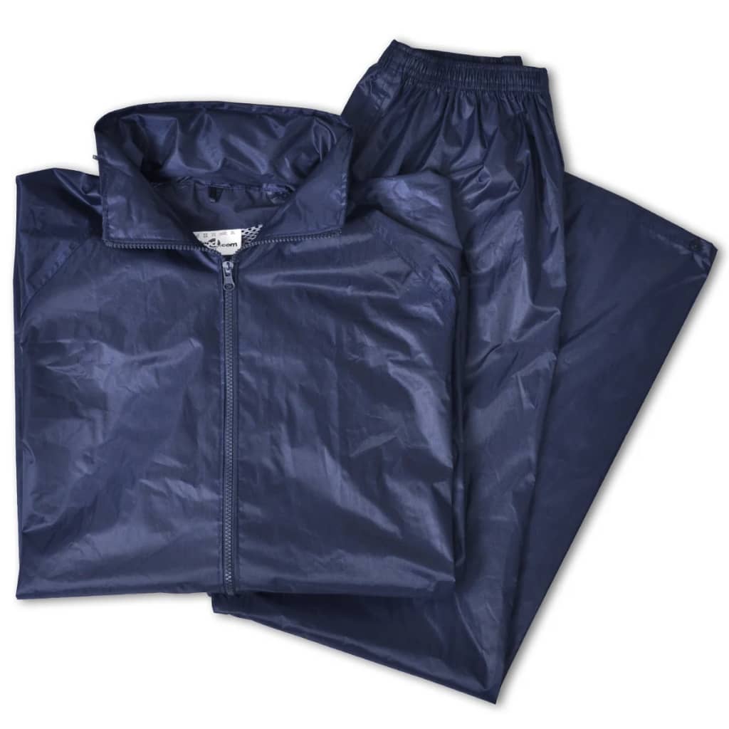 Regenpak 2-delig met capuchon (heren / marineblauw / maat L) is nu te koop bij PeponiXL, paradijselijk wonen!
