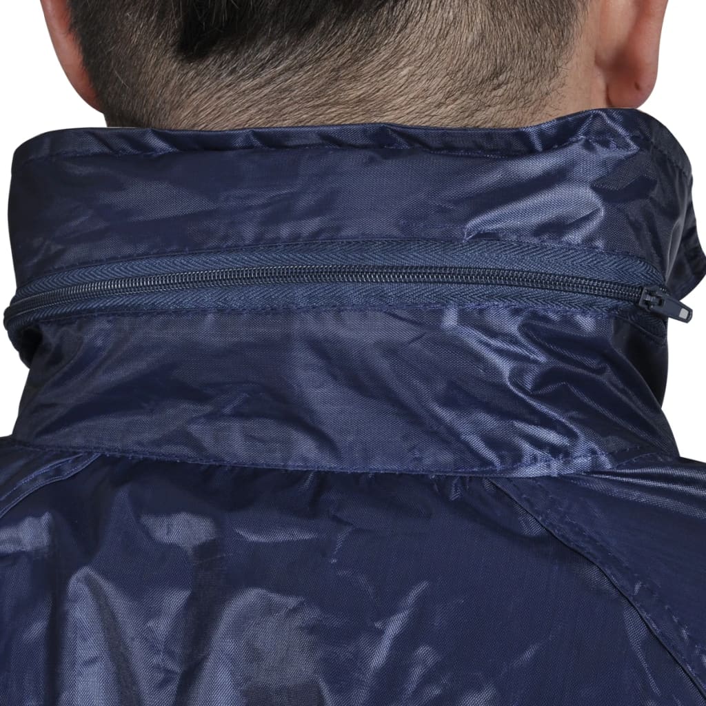 Regenpak 2-delig met capuchon (mannen / marineblauw / maat XL) is nu te koop bij PeponiXL, paradijselijk wonen!