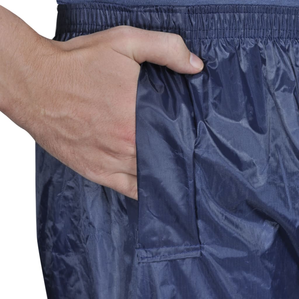 Regenpak 2-delig met capuchon (mannen / marineblauw / maat XL) is nu te koop bij PeponiXL, paradijselijk wonen!