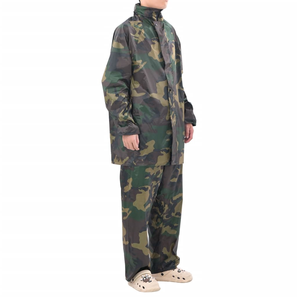 Regenpak 2-delig met capuchon (heren / camouflage / maat M) is nu te koop bij PeponiXL, paradijselijk wonen!