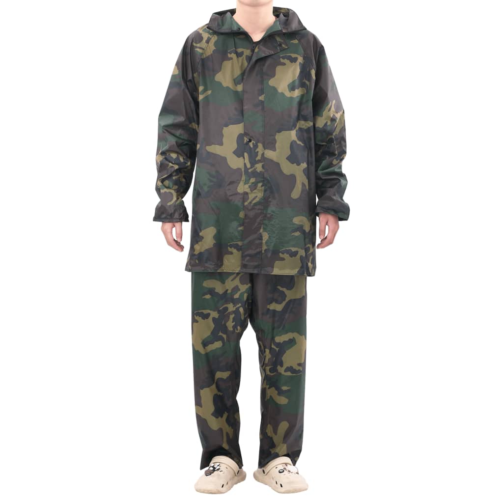 Regenpak 2-delig met capuchon (heren / camouflage / maat M) is nu te koop bij PeponiXL, paradijselijk wonen!