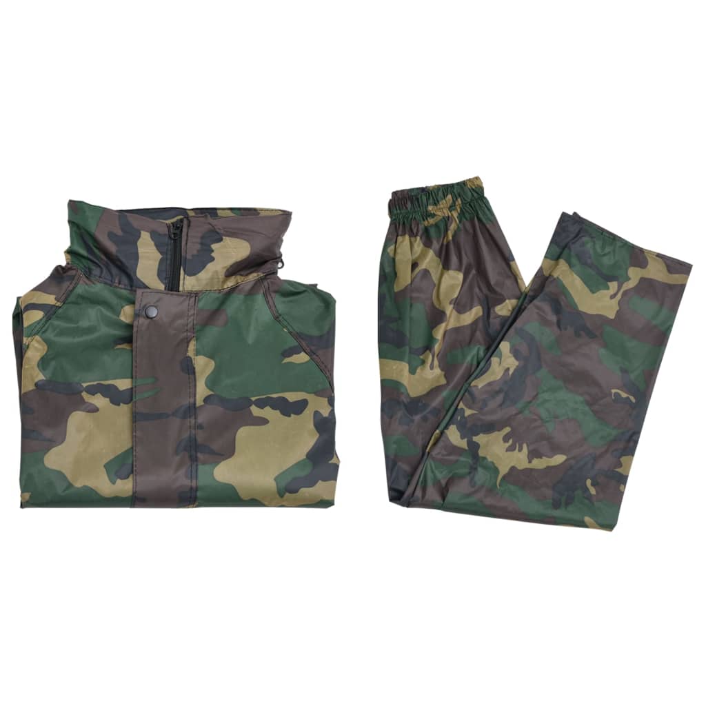 Regenpak 2-delig met capuchon (heren / camouflage / maat M) is nu te koop bij PeponiXL, paradijselijk wonen!