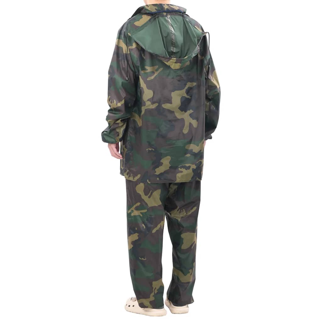 Regenpak 2-delig met capuchon (heren / camouflage / maat L) is nu te koop bij PeponiXL, paradijselijk wonen!