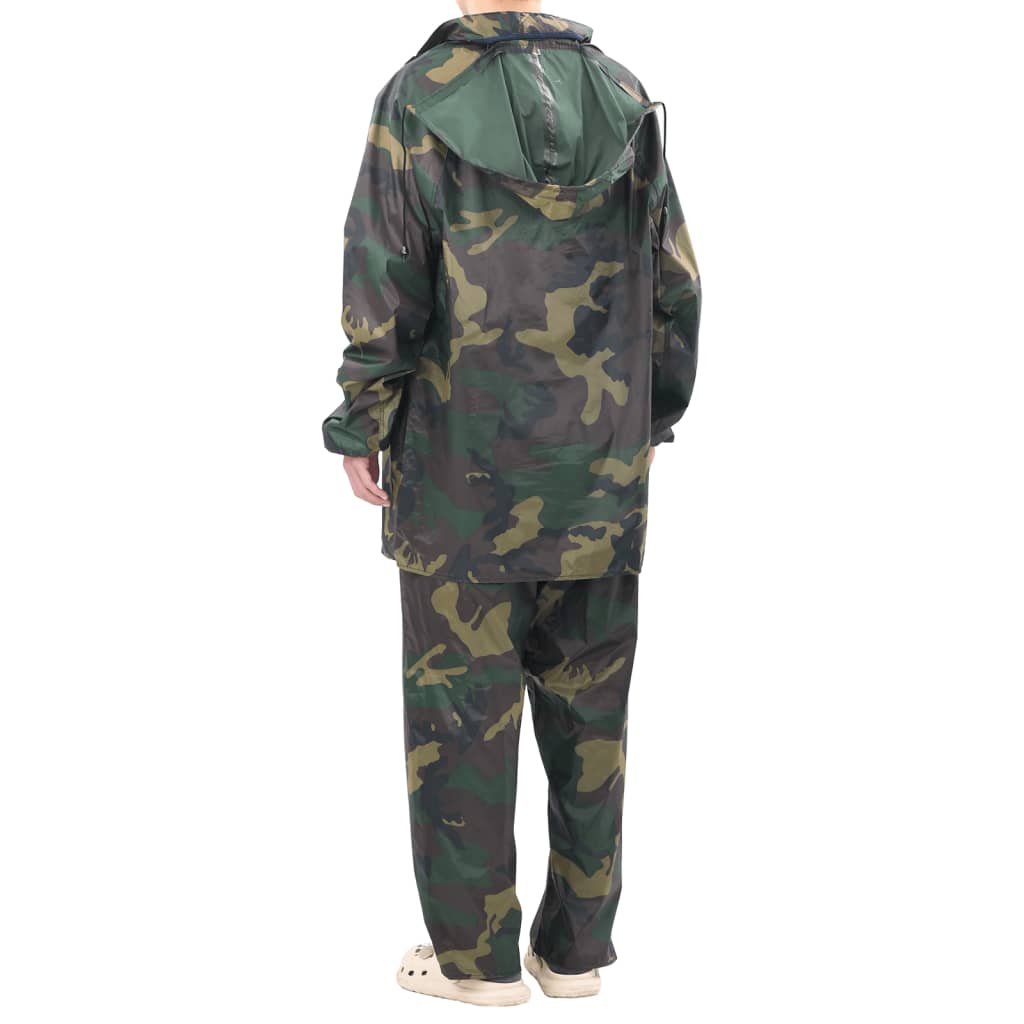 Regenpak 2-delig met capuchon (heren / camouflage / maat XL) is nu te koop bij PeponiXL, paradijselijk wonen!