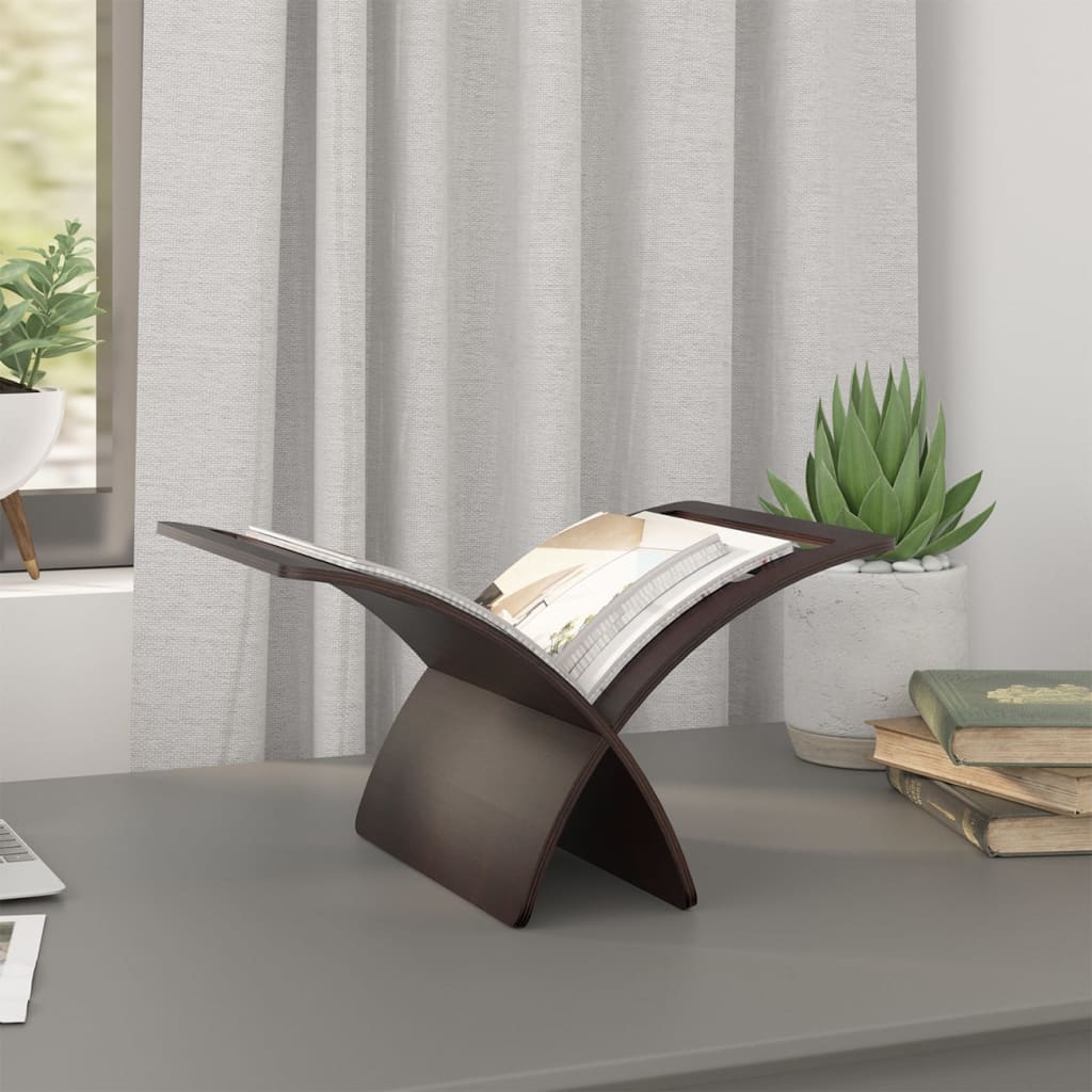 Tijdschriftenrek vloermodel hout bruin is nu te koop bij PeponiXL, paradijselijk wonen!