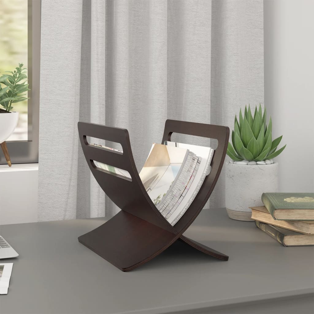 Tijdschriftenrek vloermodel hout bruin is nu te koop bij PeponiXL, paradijselijk wonen!