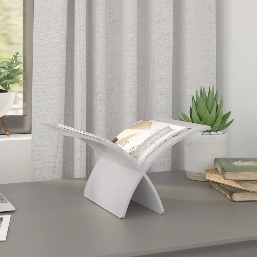 Tijdschriftenrek vloermodel hout wit is nu te koop bij PeponiXL, paradijselijk wonen!