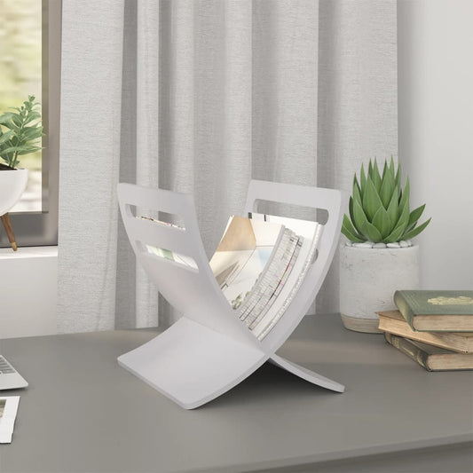 Tijdschriftenrek vloermodel hout wit is nu te koop bij PeponiXL, paradijselijk wonen!
